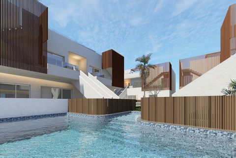 Bungalows de Obra Nueva con Piscina Comunal en Pilar de la Horadada - Costa Blanca Sur Modernas Residencias Cerca de la Playa y del Centro del Pueblo Descubra esta exclusiva promoción de obra nueva de 16 modernos bungalows situada en Pilar de la Hora...