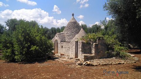 Beautiful 3-cone trullo for sale, to be restored, located in the countryside of Ceglie Messapica at just 3 kms from the built-up area in a very peaceful position. The building consists of a 3-cone trullo with fireplace and a small joint lamia with wo...