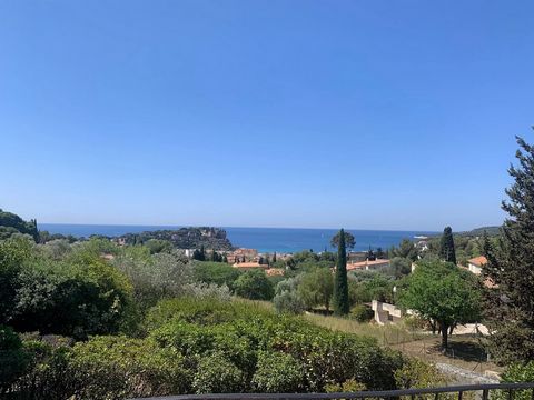 With panoramic sea view surrounded by 3600 m2 of land planted with trees. 2 additional building plots of land. Ideal for a family or investor. A full dossier is available on request.