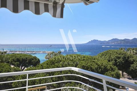 Located on the penultimate floor of a high-standing residence on the Croisette, this 4-room apartment offers a stunning view of the sea and the Esterel mountains. Fully renovated with high-quality materials, it includes a living room with an open kit...
