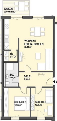 A portion in individual House in Mönchengladbach for rent A newly constructed 65 sqm 3room flat (first move-in after the Construction) in two family House is available for rent from July 2024. Suitable for a family with kids. Address: Kruchenstraße, ...
