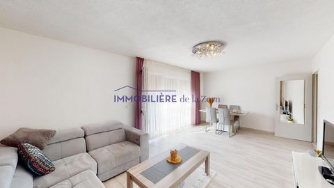 Bischwiller, just a few minutes from the A35 motorway and close to all amenities (schools, shops?). In a building composed of 20 apartments, on the 3rd floor with elevator, large 3-room apartment of 75 m2 composed of a living room, an independent kit...