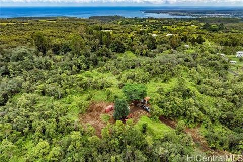 A rare offering....beautiful large acreage towards the top of Kaiwiki Rd in Hilo, come see nature at its best with an abundance of native trees (Koa,Ohia,Hapu'u), King palms, floral and fauna bordered by conservation land for optimal privacy. A river...