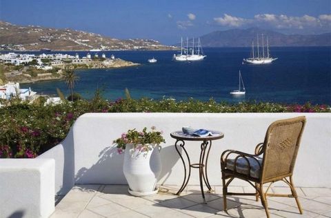 Mykonos, Luxurious Villa 277 sq.m., on a plot of 2.000 sq.m., on 2 levels, renovated, ground floor - 1st floor, 6 bedrooms, 6 bathrooms, spacious kitchen equipped with electrical appliances, bright living room with fireplace, wooden and tiled floors,...