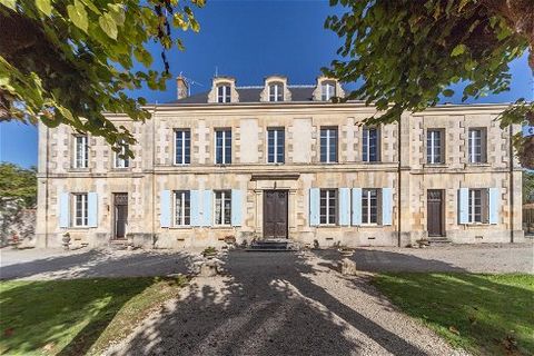EXCLUSIVE TO BEAUX VILLAGES! Set on the edge of a small village near the pretty market town of St Jean d'Angély, this extremely attractive south-facing château offers very generous living accommodation, gardens, a swimming pool, extensive outbuilding...