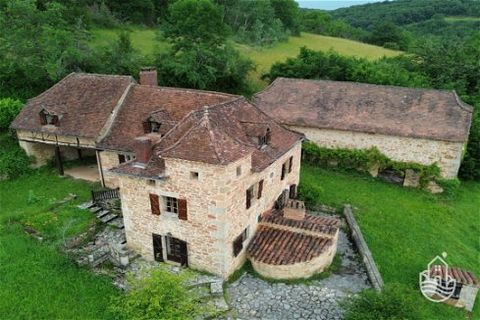 An exceptional property, this beautiful stone property in the Quercy region has retained its authenticity. It is set in more than 3 hectares of land in a natural setting overlooking the Lot valley, with no close neighbours and less than 10 km from FI...