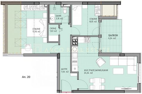 ARCO REAL ESTATE présente : AUCUNE COMMISSION DE L’ACHETEUR ! Appartement spacieux de deux chambres dans le sud dans un immeuble récemment construit dans la banlieue moderne, près de la station de métro Slivnitsa. Le bâtiment est petit sur six étages...