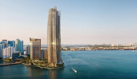 LE RESIDENZE: • Una torre di 66 piani all'estremità meridionale di Brickell Key • Viste panoramiche senza ostacoli sull'Oceano Atlantico, La baia di Biscayne e lo skyline di Miami 228 raffinate residenze che vanno da due a cinque camere da letto • Du...