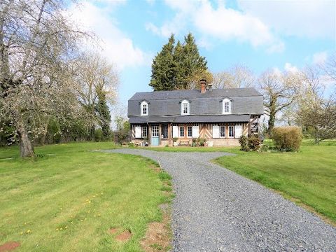 27230 Heudreville en Lieuvin - EXCLUSIVE To discover pretty Norman house of about 110 m² near Lieurey composed of an entrance, living room with fireplace (wood stove), fitted kitchen - equipped with access to the veranda overlooking the garden, a bed...