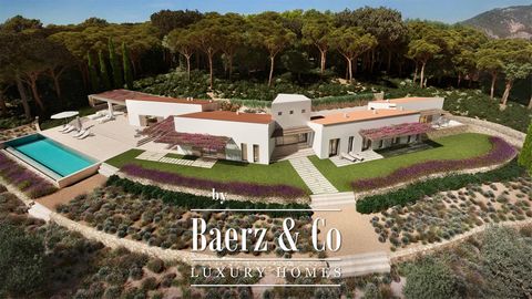 This Mediterranean, contemporary new-build finca is situated on an elevated hillside plot offering spectacular views of the UNESCO World Heritage-listed Sierra Tramuntana and the Mediterranean Sea. The driveway to the finca leads over the 39,000 m² p...