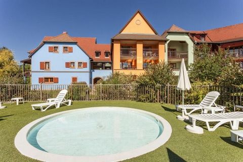 Modernly equipped and renovated in 2016 holiday complex with heated indoor pool, just a few meters from the ring-shaped town center. The small colorful houses with the apartments fit perfectly into the typical image of Alsatian villages, you will rec...