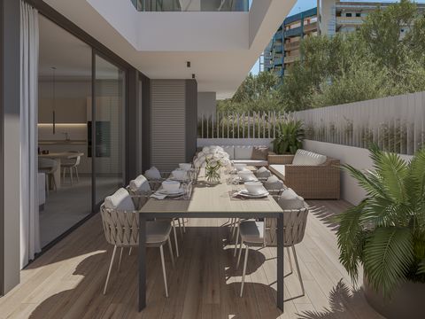 Exklusive Apartments mit luxuriöser Ausstattung in Cala Major Erdgeschosswohnungen mit Terrasse und erfrischendem Gemeinschaftspool, in direkter Nachbarschaft zu Palma Die Wohnungen in dieser Anlage sind sorgfältig konzipiert und bieten moderne Wohnf...