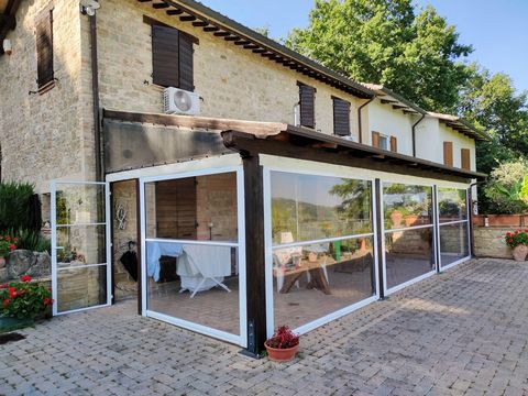 Rosora, Ancona, Marche. In the beautiful Marche region, a true hidden treasure of Italy, you can buy this farmhouse in stone with exposed beams with terrace, swimming pool, outbuilding, garden, land, laundry room, completely renovated. Are you lookin...