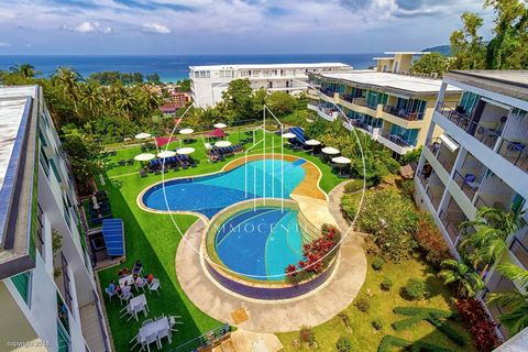 PHUKET IN KARON 400 M FROM THE BEACH SEA VIEW CONDO 2 bedrooms, equipped kitchen opening onto living room, 2 bathrooms, Terrace SECURE RESIDENCE WITH SWIMMING POOL. GYM. GUARDIAN. SPECIAL INVESTOR PRICE 6.9 M BAHT (€176,000) FREEHOLD (LIFETIME OWNER)...