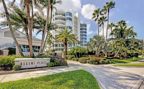 Overlooking the Gulf of Mexico on one side and the Longboat Key Club Golf Course on the other side, one of the very few beachfront condos available. Only 36 units, split between two buildings, two units per floor with a private elevator to each unit....
