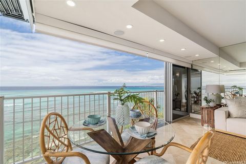 INCREDIBLE VALUE! Enjoy breathtaking ocean views each day in this stunning Gold Coast condo. Completely renovated in 2001, it features modern elegance throughout. Walls of glass open to bring in the sun and sea. Travertine flooring adds a touch of so...