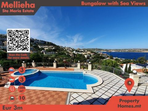 Mellieha A well designed fully detached bungalow on a plot of land of approximately 1500m and its located in a very peaceful area of Santa Maria Estate enjoying breathtaking sea and country views. The said property is accessible from two roads having...