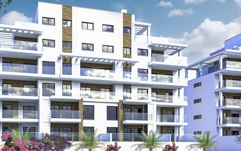 Apartamenty w Mil Palmeras, Pilar de la Horadada, Costa Blanca Osiedle znajduje się w drugiej linii morza. Przed kompleksem Lucerna. Składa się ze wspólnych basenów, ogrodów, bloków mieszkalnych z 2 lub 3 sypialniami i 2 łazienkami oraz balkonów z im...