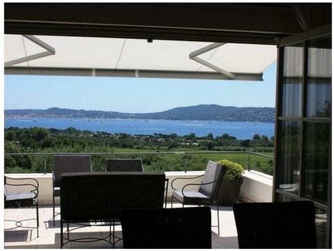 Amplia villa con piscina y vistas panorámicas a la bahía del Golfe de Saint-Tropez en el campo de golf de Beauvallon
